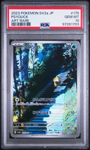 Japanese Psyduck 175/165 Art Rare, Pokémon Card 151 SV2a, PSA 10 Gem Mint, certification 97281703 – front